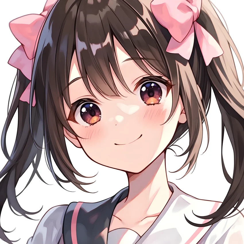 粉色蝴蝶结少女的细腻角色绘画